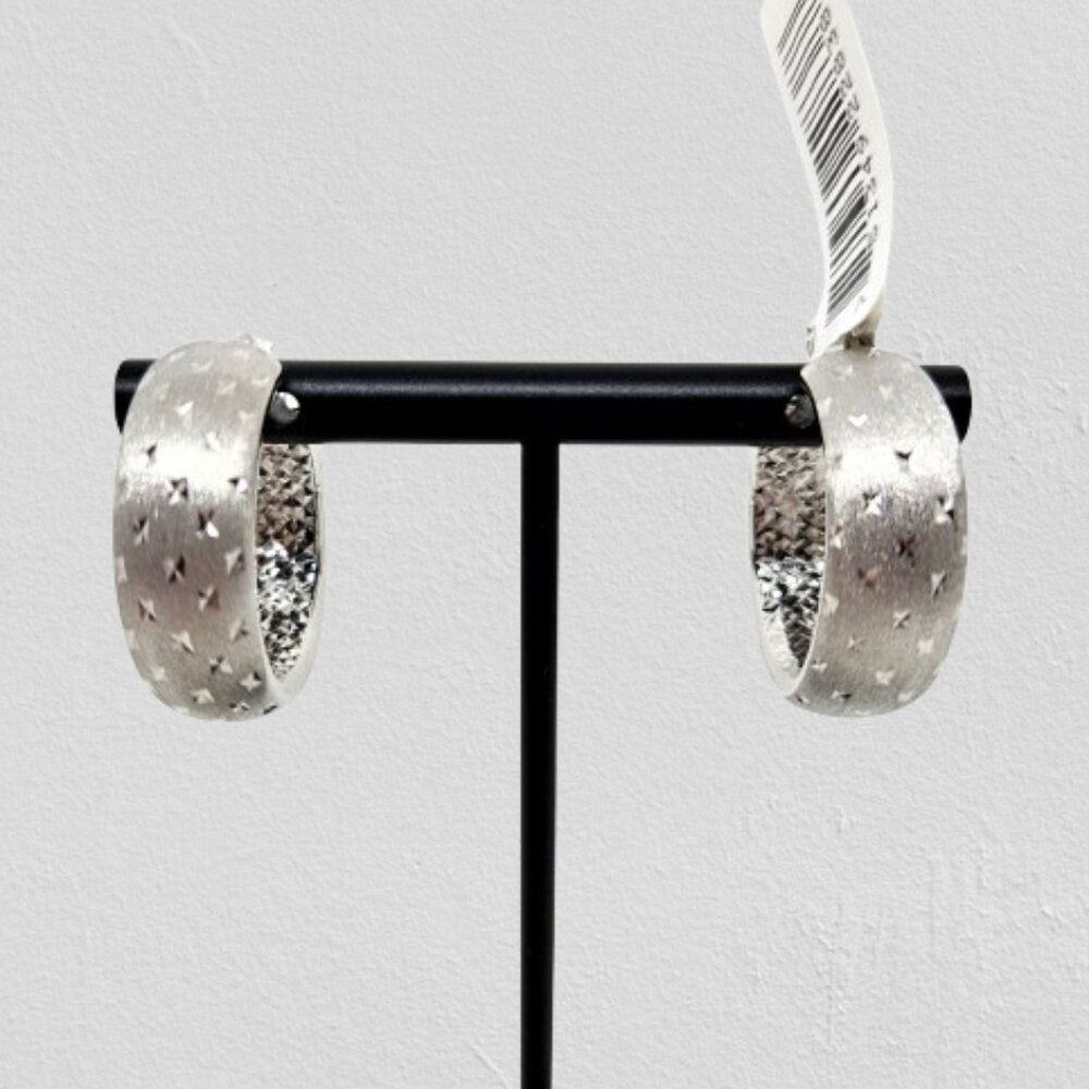 Beautiful Diamond Cut 28mm Sterling Silver Hoop Earrings